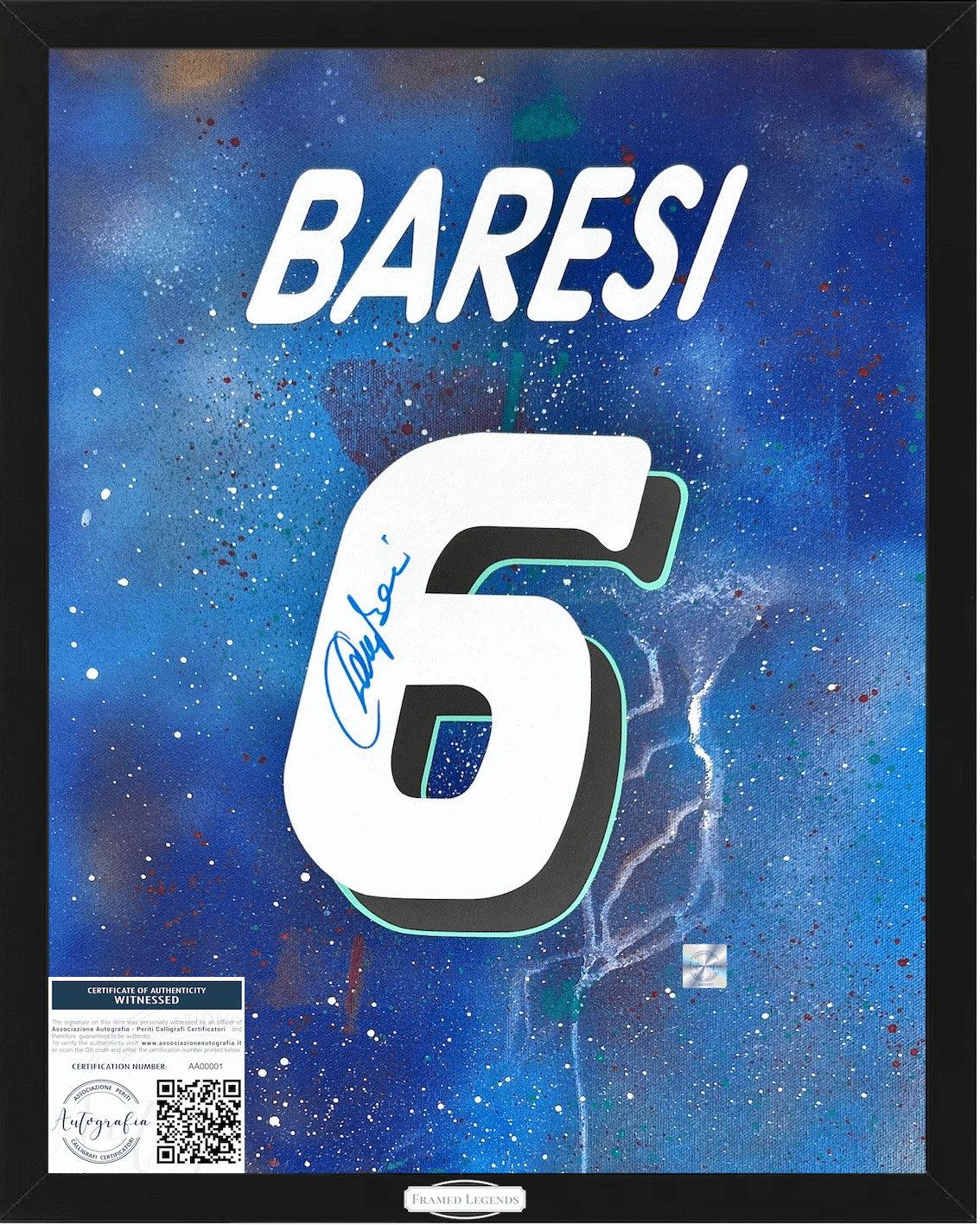 Artwork Italia Theme Autografo Franco Baresi 6 Limited Edition