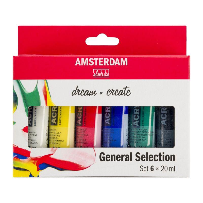 AMSTERDAM STANDARD SERIES - 6x20ml set di colori acrilici Royal Talens