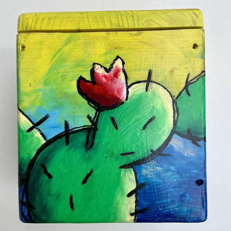 Scatola portamance con cactus