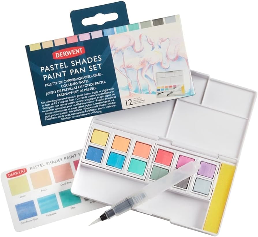 DERWENT - Pastel Shades - Set acquerelli toni pastello 12 colori