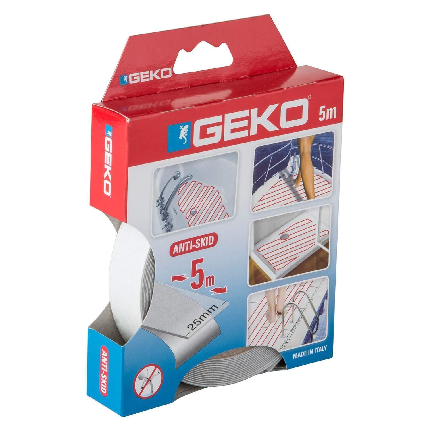 69383- GEKO- Nastro adesivo antiscivolo trasparente 25mm rotolo 5m