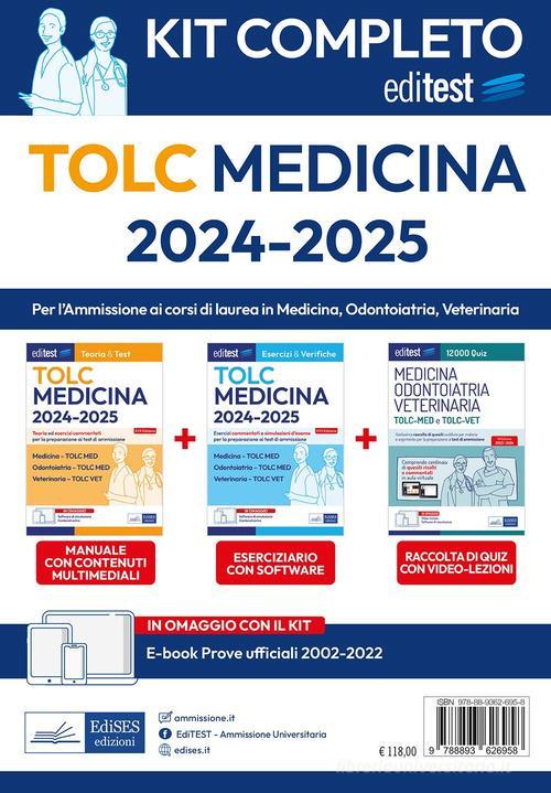 EDITEST  -  AREA SANITARIA - TOLC MEDICINA. KIT 2024/2025