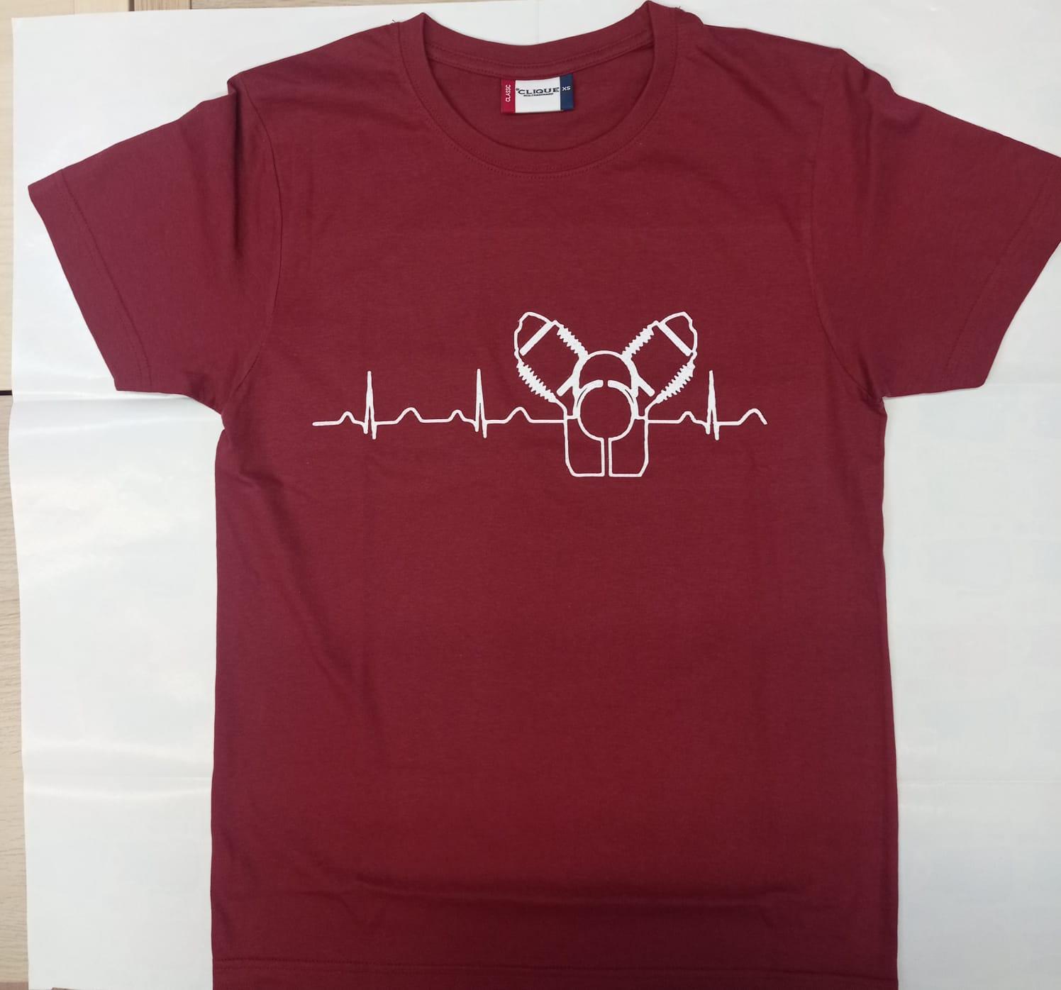 T-shirt cardiogramma bordeaux