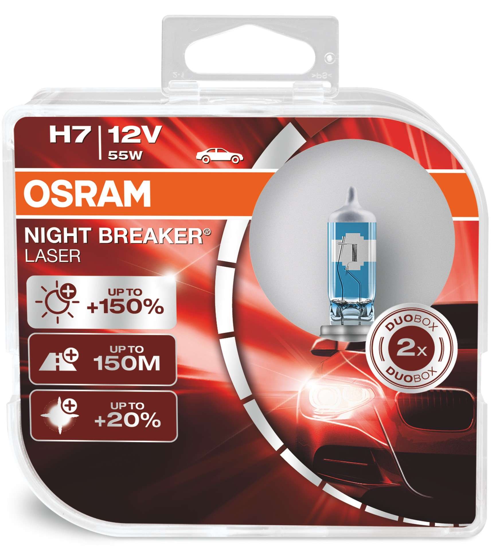 Lampade OSRAM H7 NIGHT BREAKER® LASER Duo Box +150%