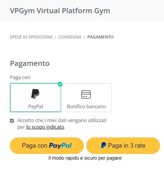 Pagamento con account PayPal