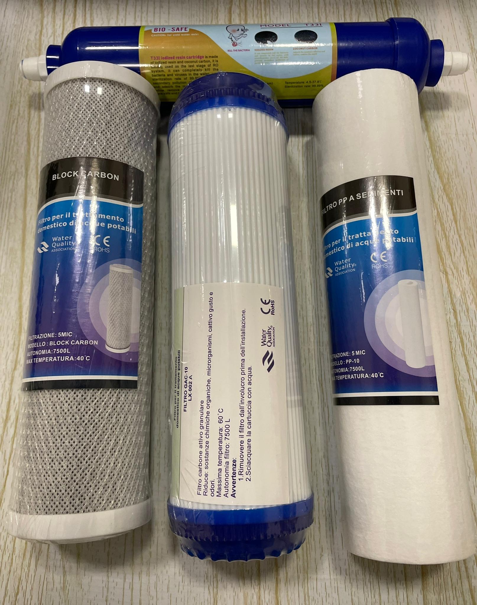 kit filtri per Depuratore Acqua Osmosi Inversa 10 pollici - La