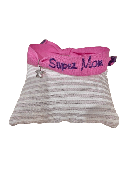 Bracciale ricamato "Super Mom"