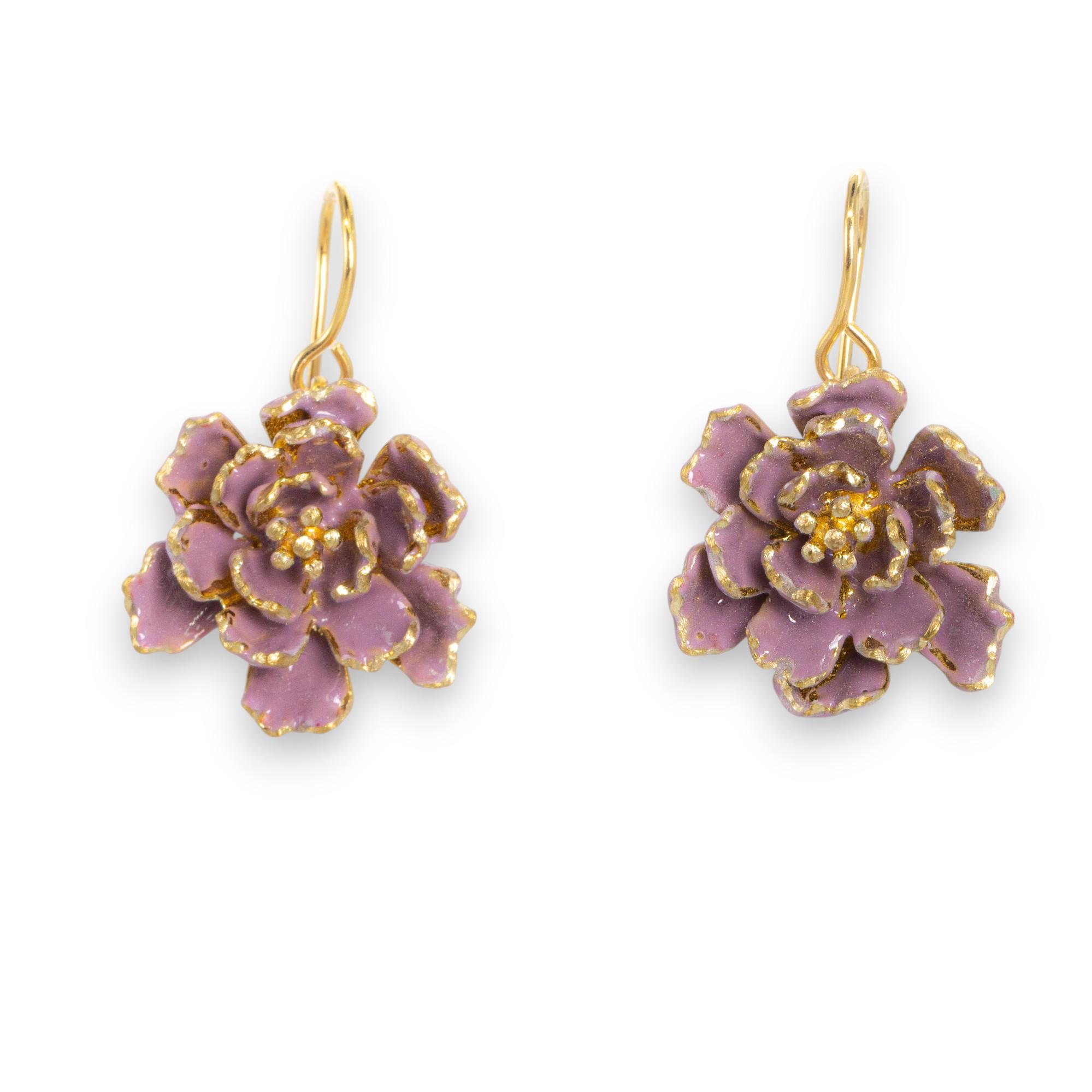 ORECCHINI FIORE DI PEONIA : PEONY FLOWER EARRINGS