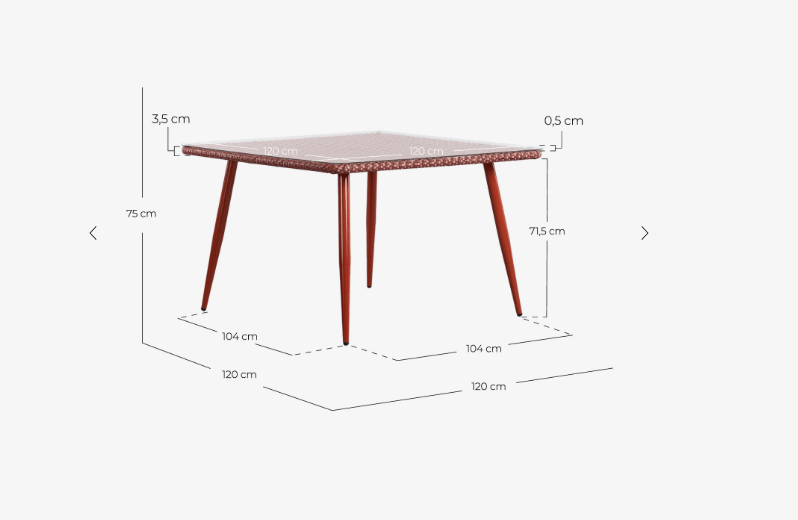 SET DI UN TAVOLO E 4 SEDIE DA ESTERNI IN ALLUMINIO E RATTAN SINTETICO ROY