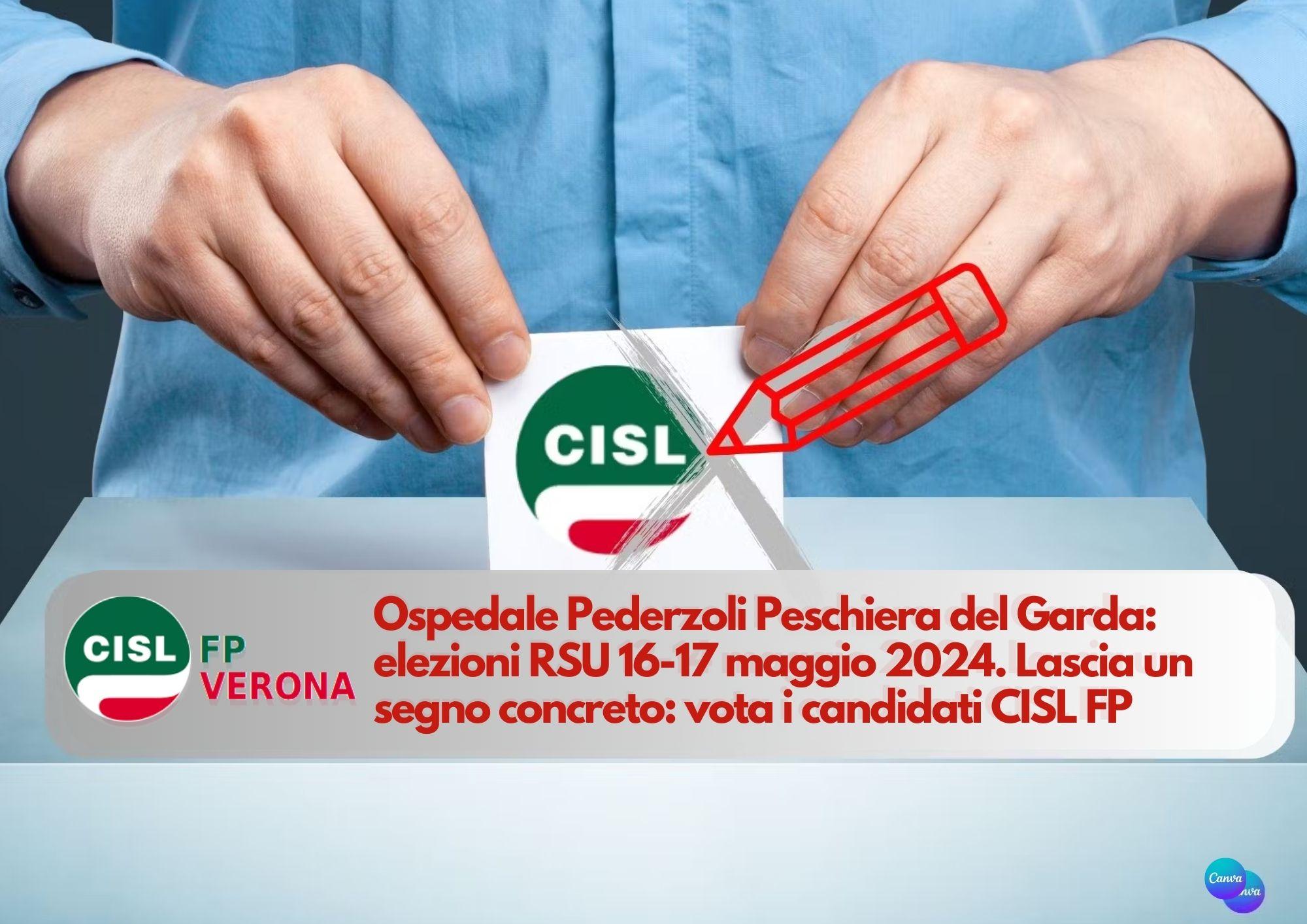 CISL FP Verona. Ospedale Pederzoli Peschiera: 16-17 maggio vota i candidati CISL per la RSU