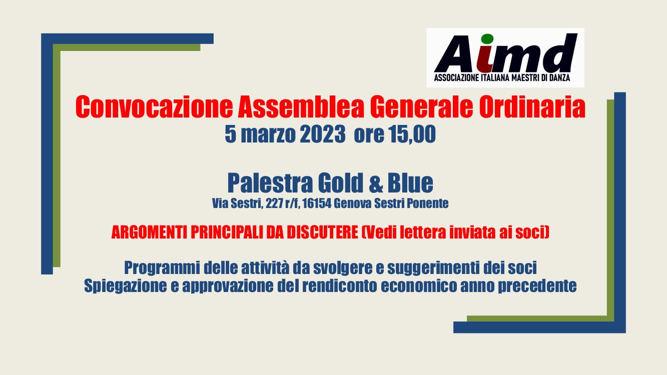 Assemblea generale ordinaria per spiegazione e approvazione del rendiconto economico anno 2023