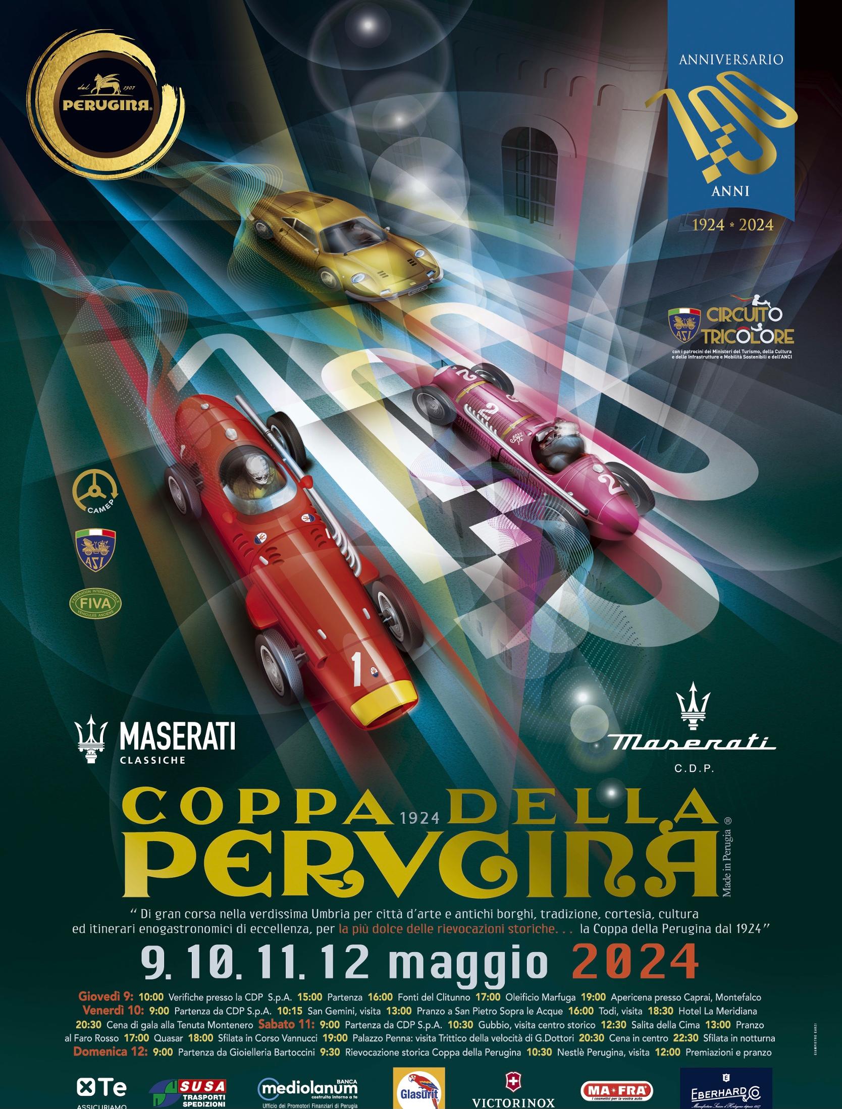 1924-2024: CENTO ANNI DELLA COPPA DELLA PERUGINA La prima corsa di velocità disputata in Umbria, nata dall’idea di Giovanni Buitoni, accende i motori e festeggia il suo centenario