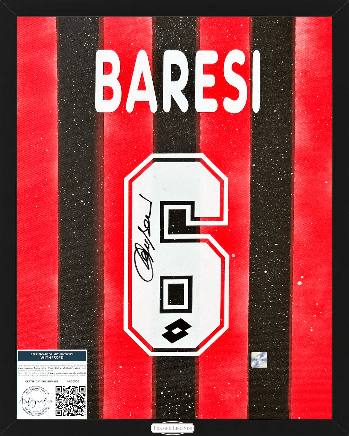 Artwork AC Milan Theme Firmato Franco Baresi 6 Limited Edition