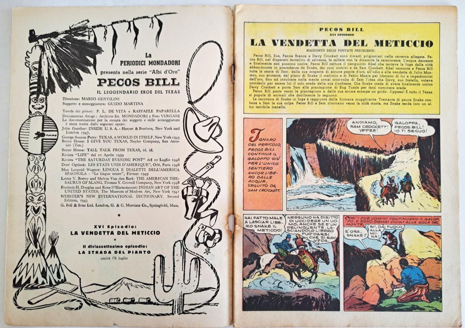 B003> PECOS BILL Albo d'Oro Mondadori N° 216 = XVI° Episodio < La Vendetta del Meticcio > 01-07-1950