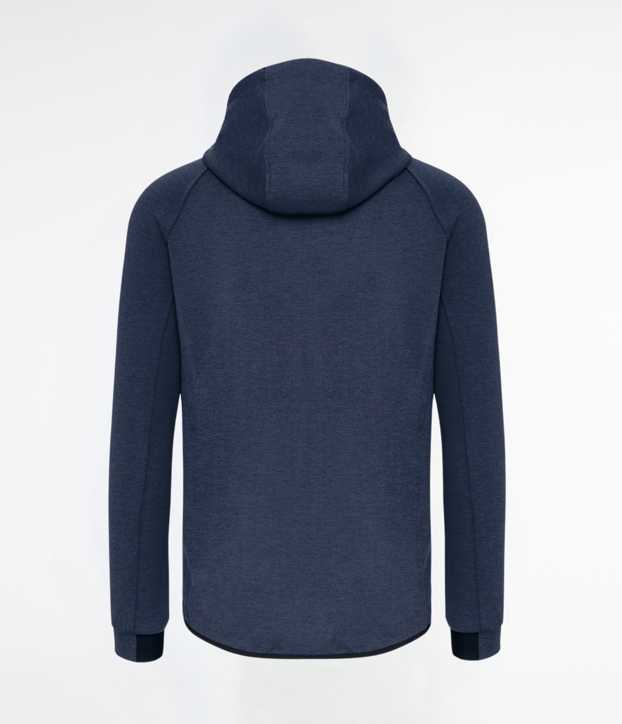 Felpa full zip con cappuccio french navy heather