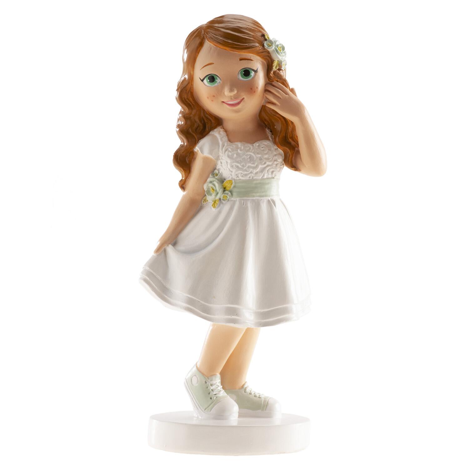 CAKE TOPPER BIMBA COMUNIONE /CRESIMA  CINTURA E SCARPA VERDINO 16 CM