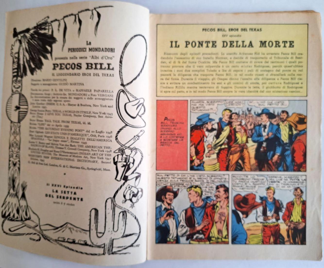 B003> PECOS BILL Albo d'Oro Mondadori N° 230 - XXV° Episodio < Il Ponte della Morte > 7 OTTOBRE 1950