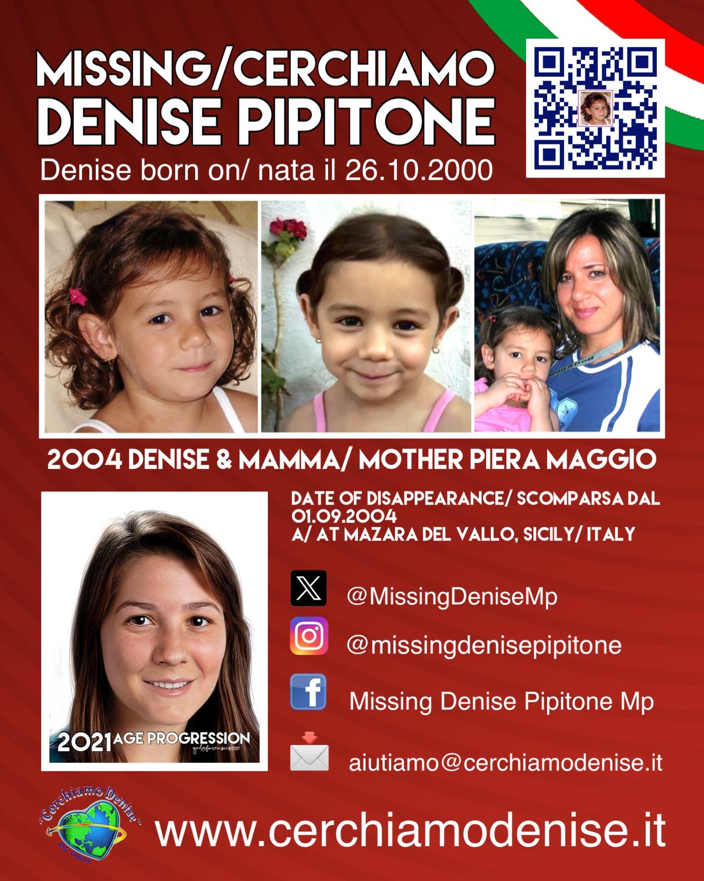 Missing Denise nata il 26 ottobre 2000 - scomparsa 1 settembre 2004 a Mazara del Vallo TP. Sicilia