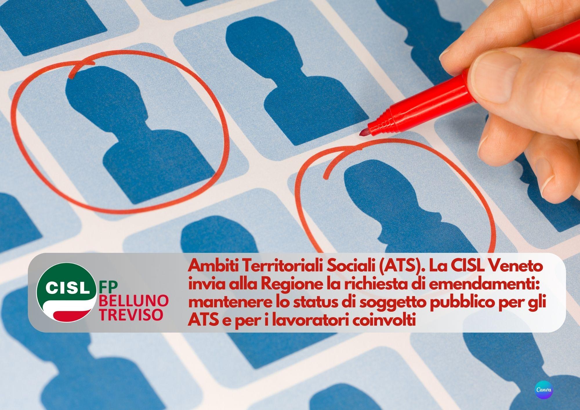 CISL FP Belluno Treviso. ATS: chiediamo il mantenimento status di soggetto pubblico e confronto sul personale