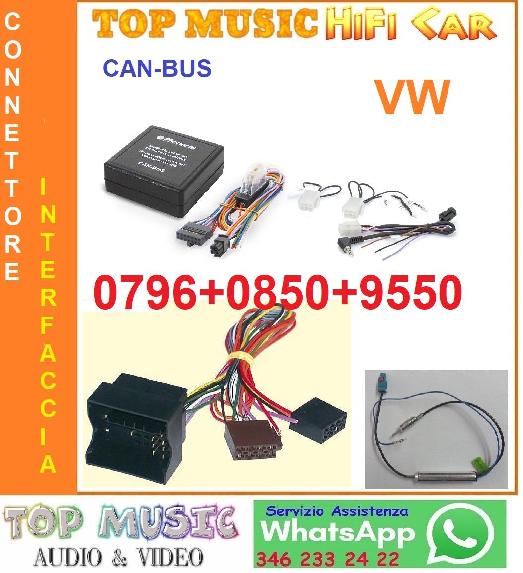 0796+0850+9550 - VW GOLFVI Dynaudio 2011 al 2013-CONNETTORI+ INTERF. C. al VOLANTE-CAN-BUS