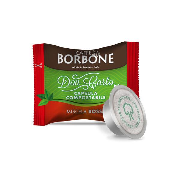 100 RED Blend COMPOSTABLE and COMPATIBLE Capsules Borbone Don Carlo