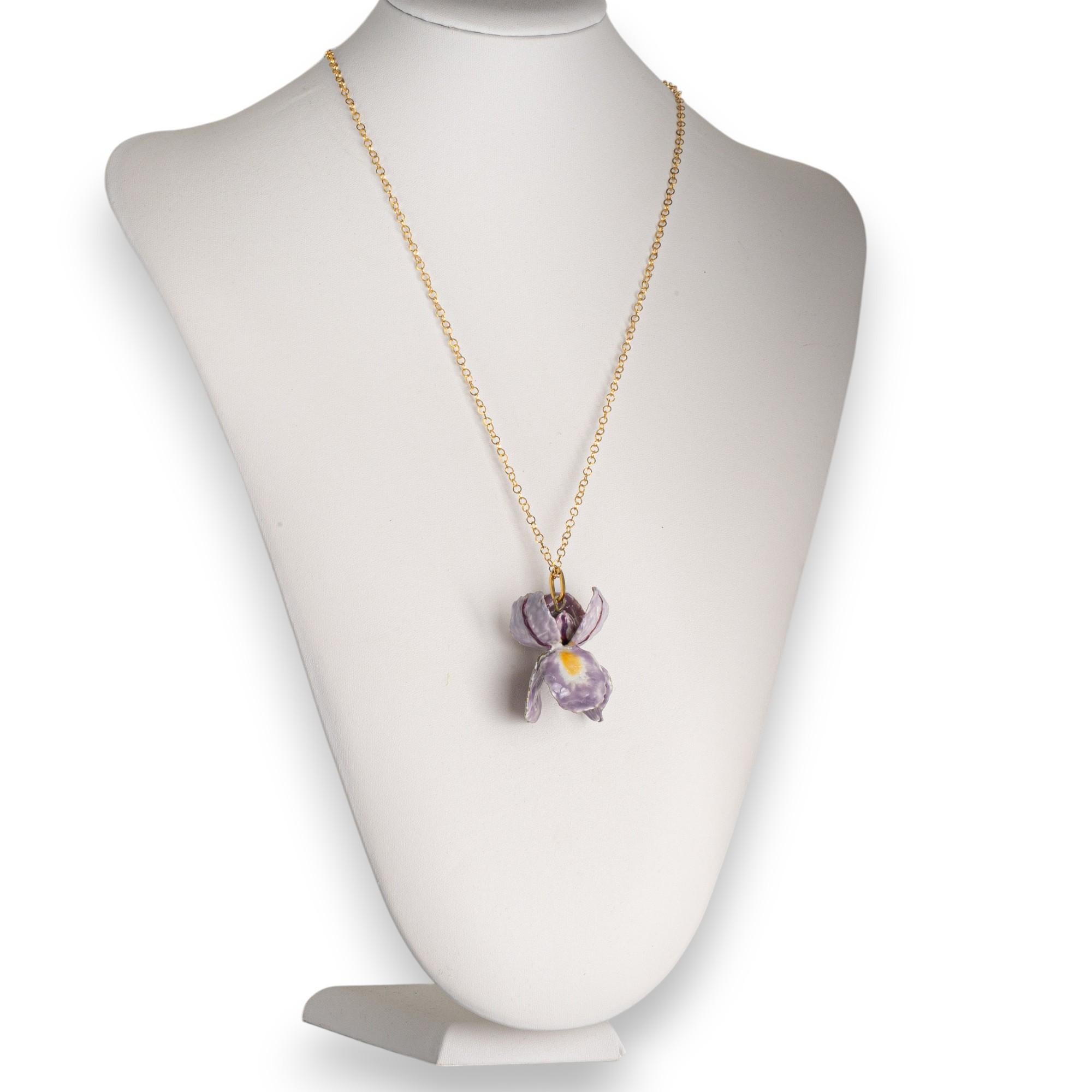 CIONDOLO FIORE DI IRIS : IRIS FLOWER PENDANT