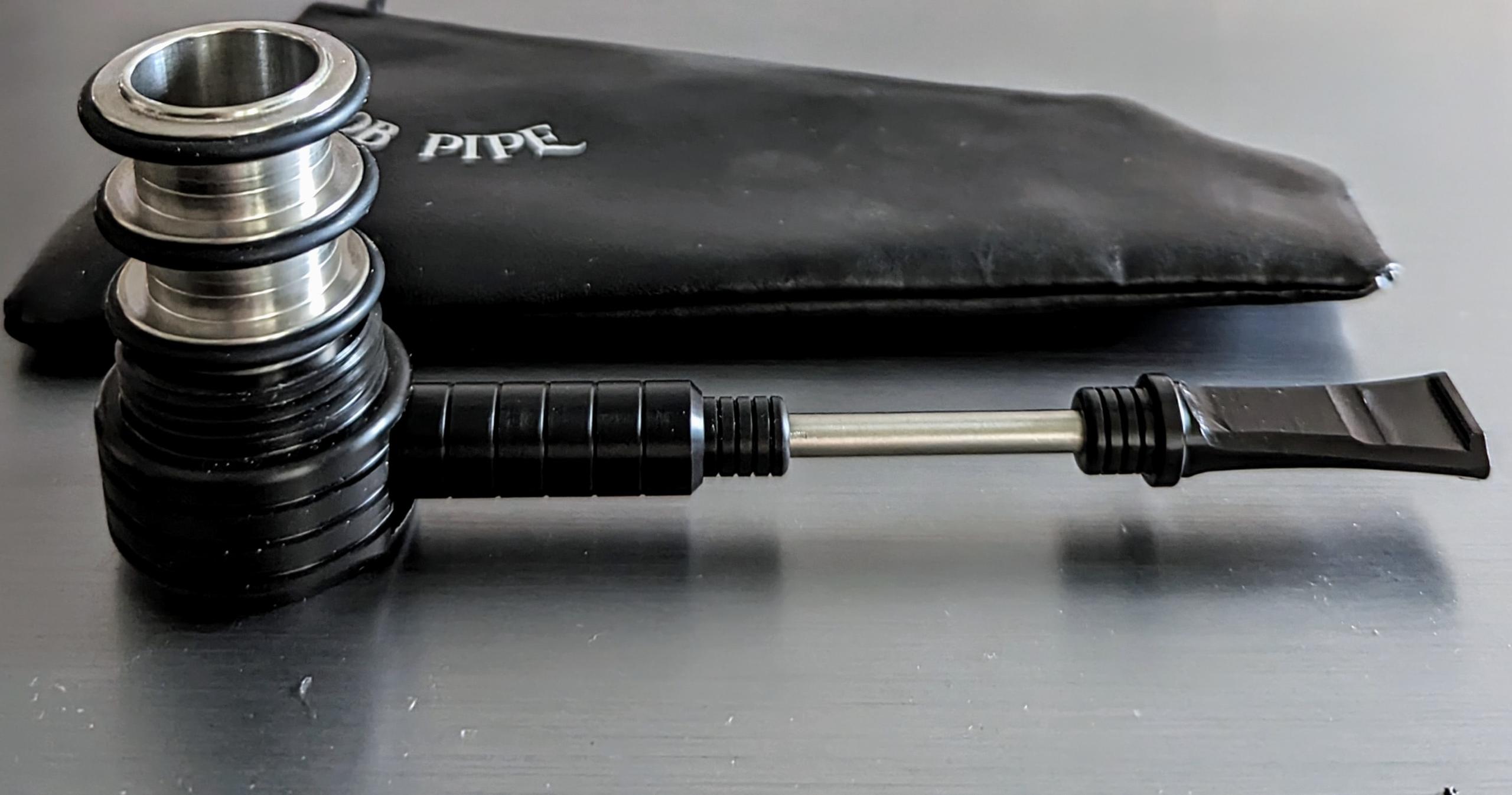 Job Pipe Bud Of Steel Black Delrin Reverse Calabash Filtro 9 mm in Acciaio inox (Gruppo 2)