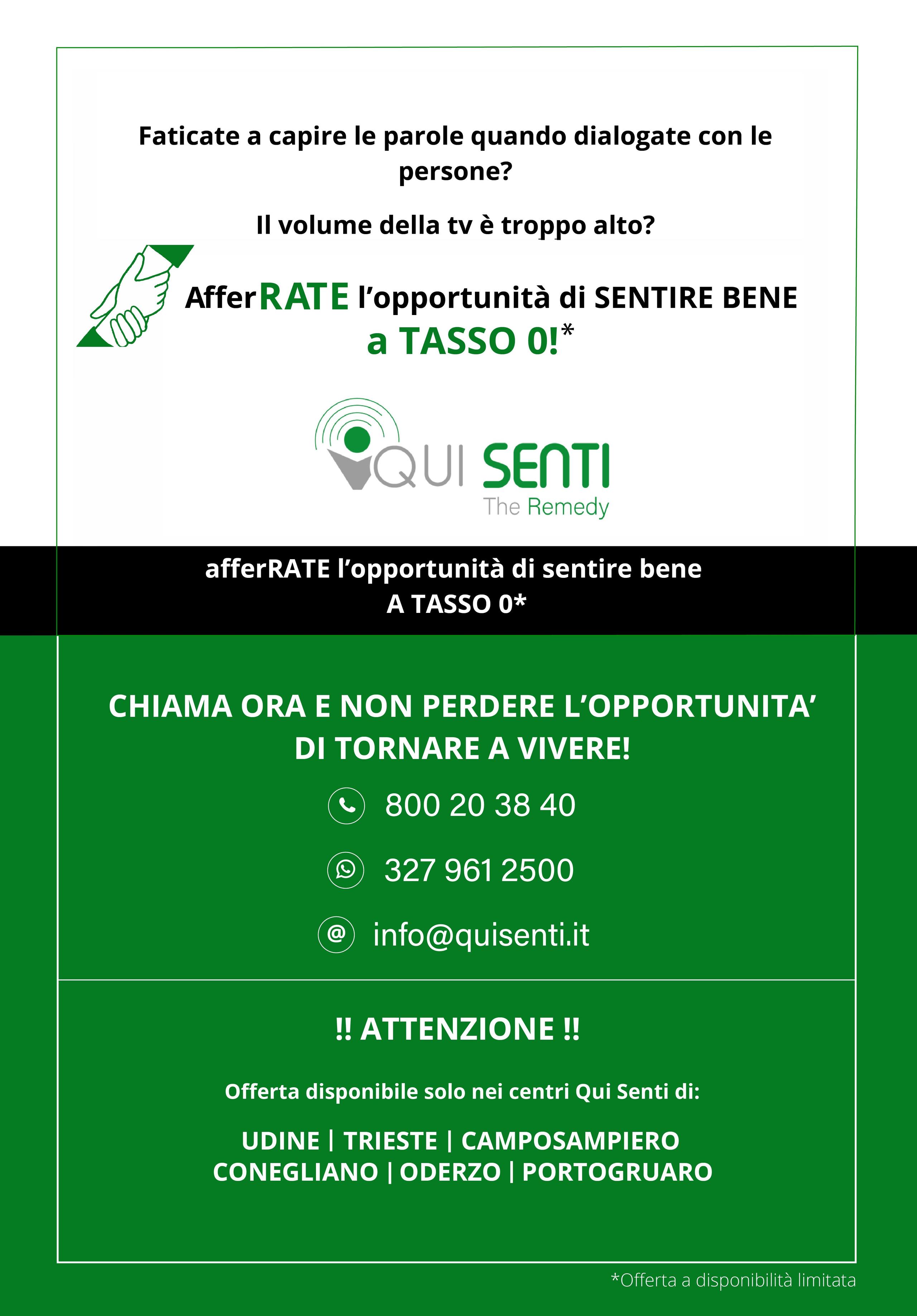 pagina promozionale tasso 0