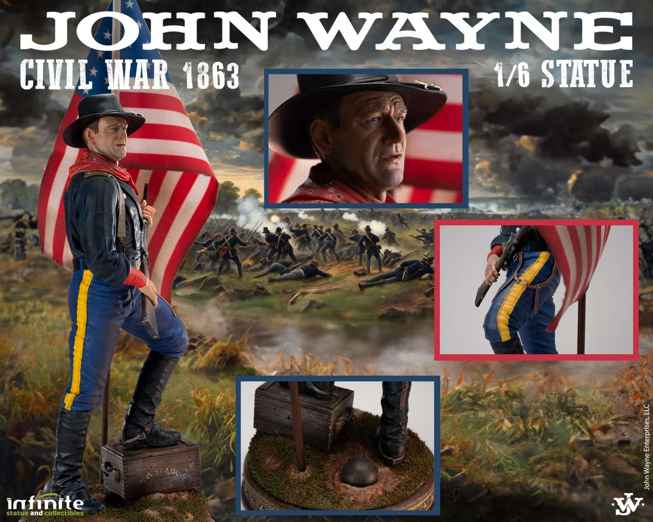 Infinite Statue JOHN WAYNE 1863 Civil War 1/6 RESIN STATUE