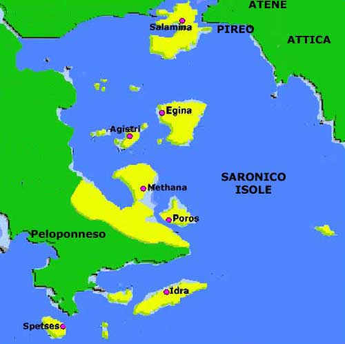 Mappa Isole del Golfo Saronico