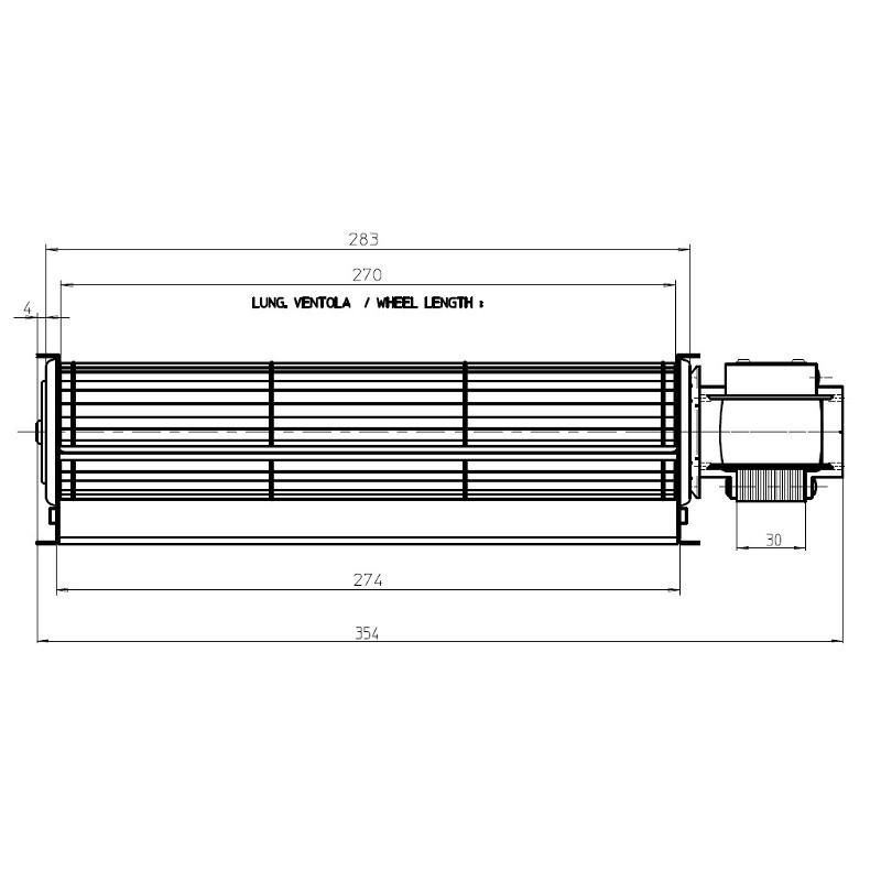 14706032 Ventola tangenziale FERGAS Lunghezza totale: 354 mm