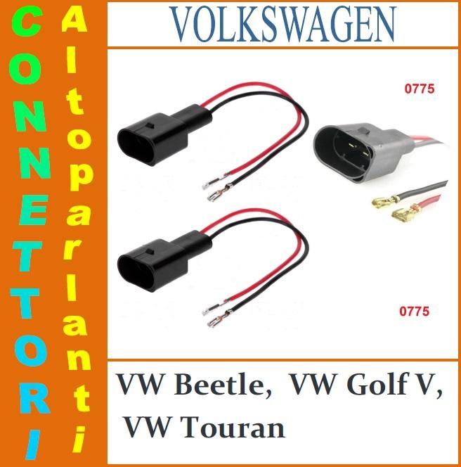 0775 - VW  BEETLE - COPPIA CONNETTORI SOSTITUZIONE DEGLI ALTOPARLANTI