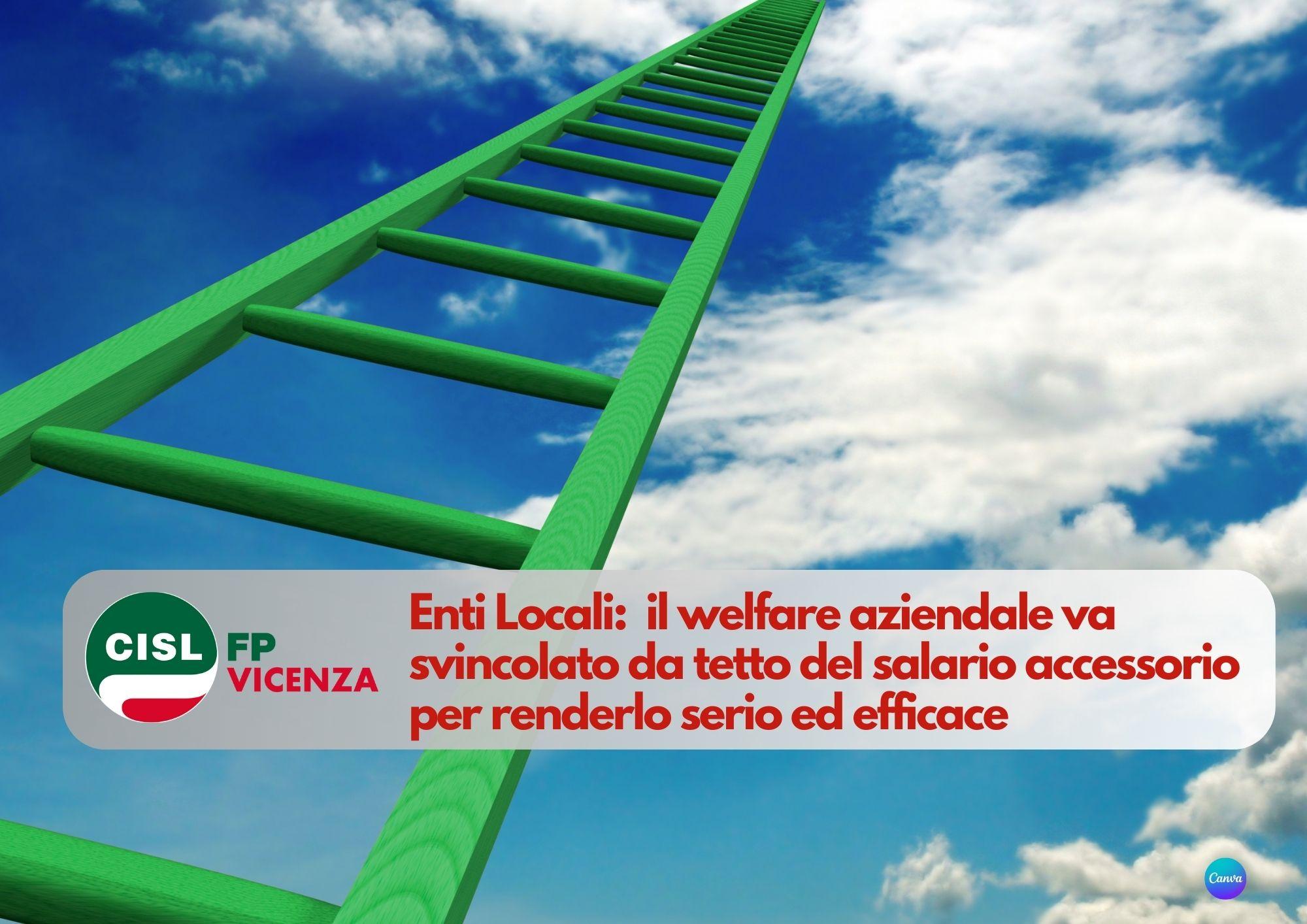 CISL FP Vicenza. Enti Locali: il welfare aziendale va svincolato da tetto del salario accessorio.
