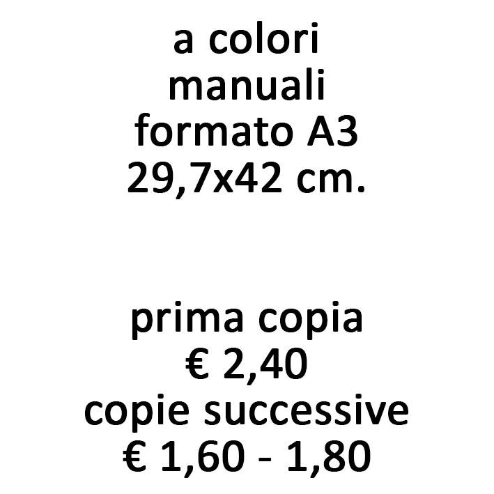 fotocopie a colori manuali formato A3 250 gr.