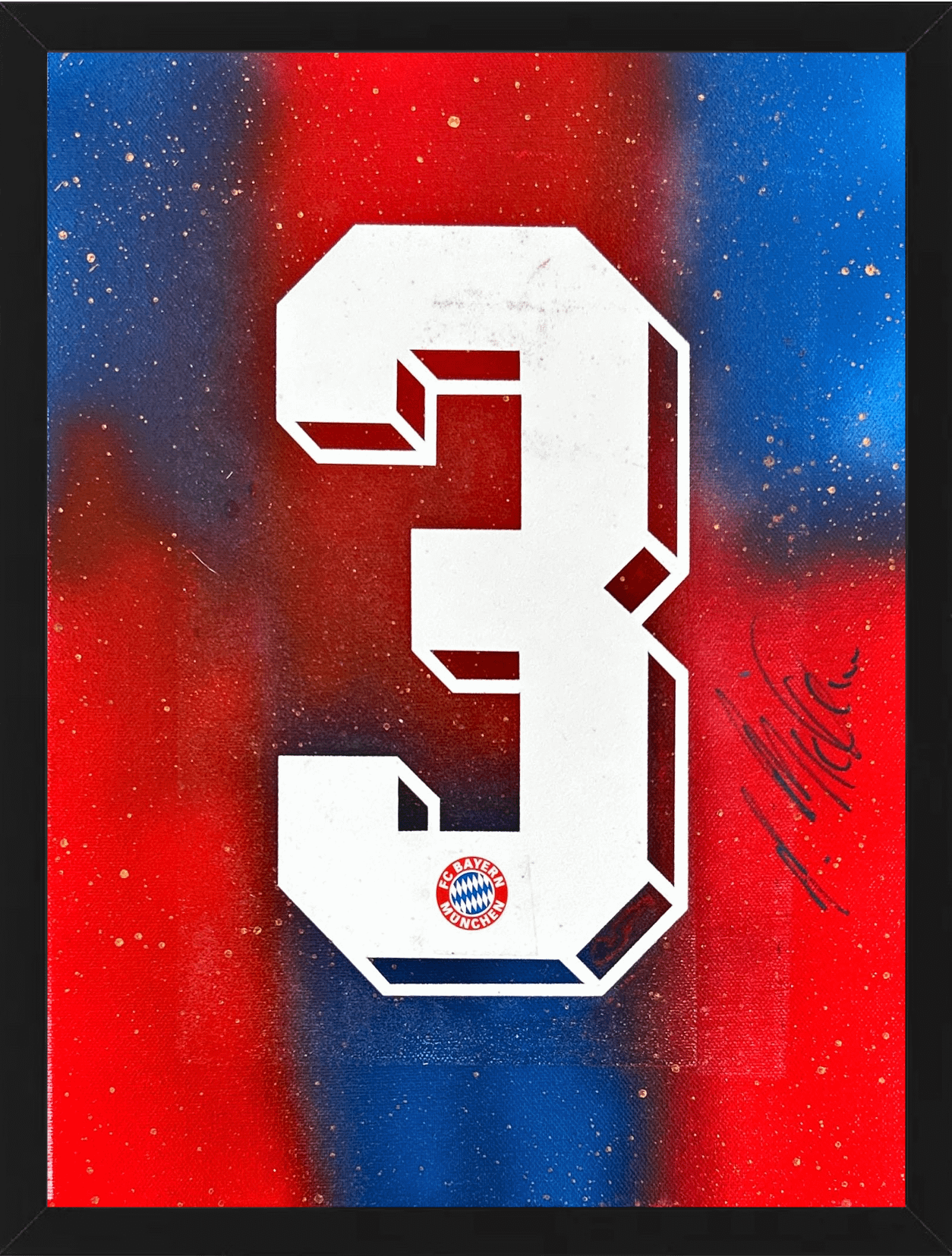 Bayern Monaco Artwork Theme Andreas Brehme Firmato Limited Edition