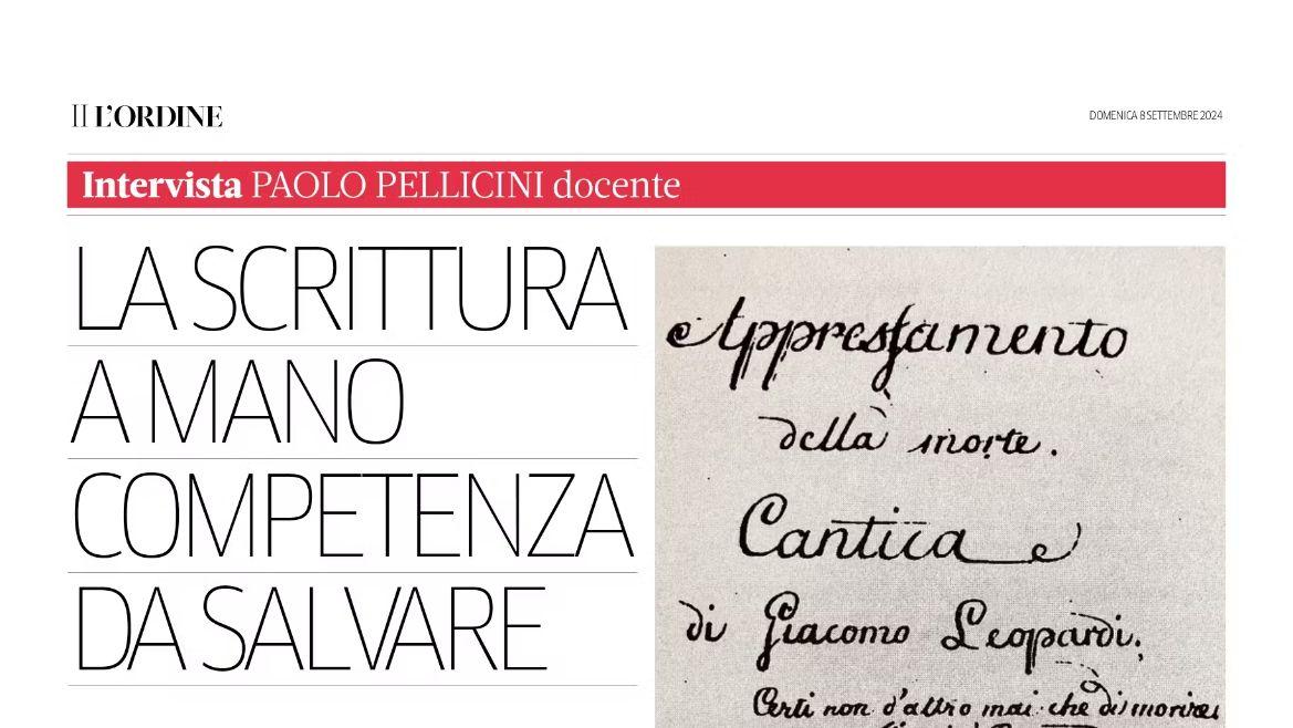 La scrittura a mano, competenza da salvare - Intervista a Paolo Pellicini