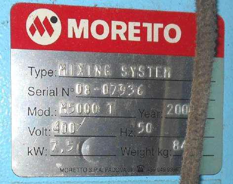 N.1 MISCELATORE MORETTO MIXING SYSTEM M5000T