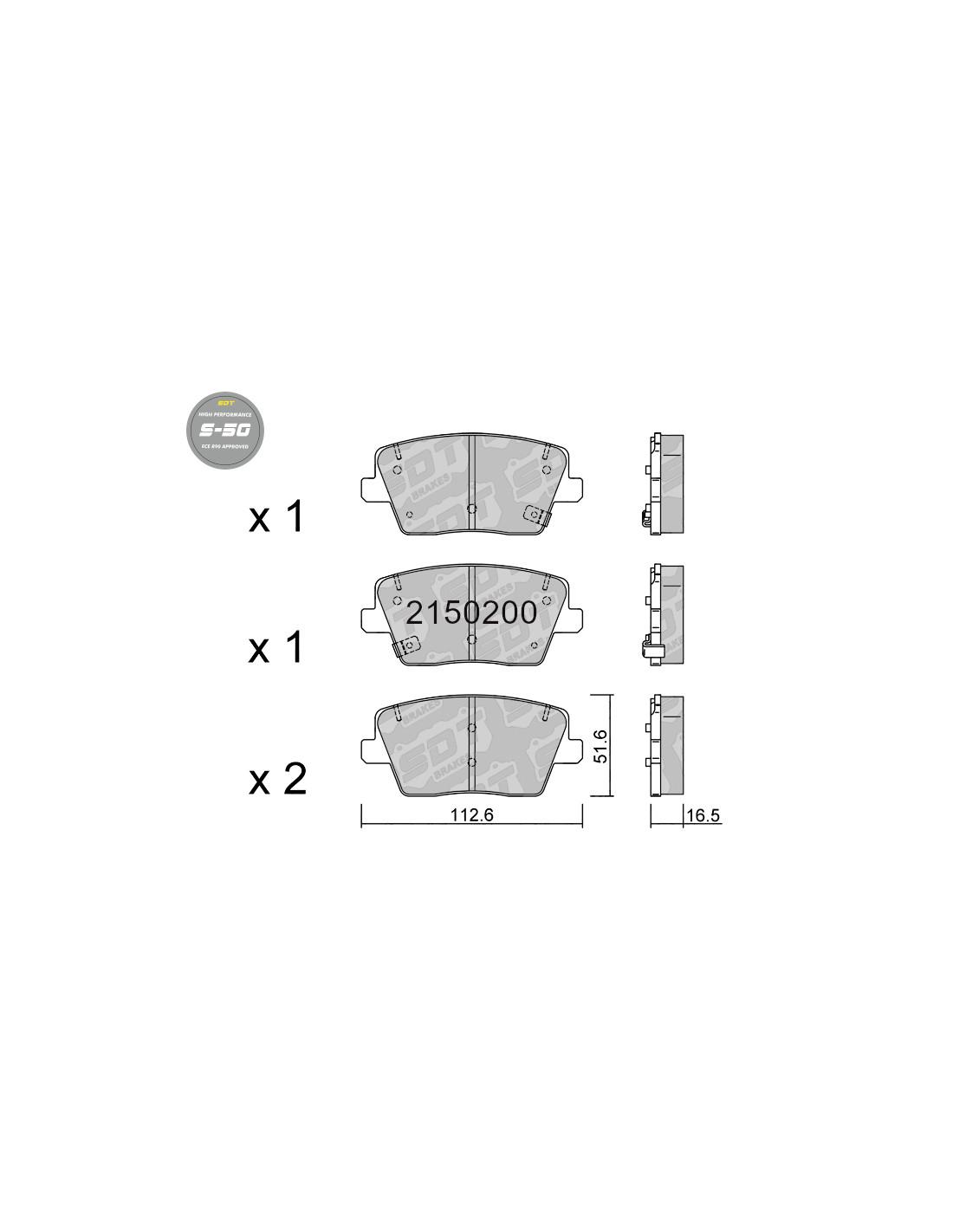 HYUNDAI i30 N 2.0i T-GDI Brake Pads - SDT Brake