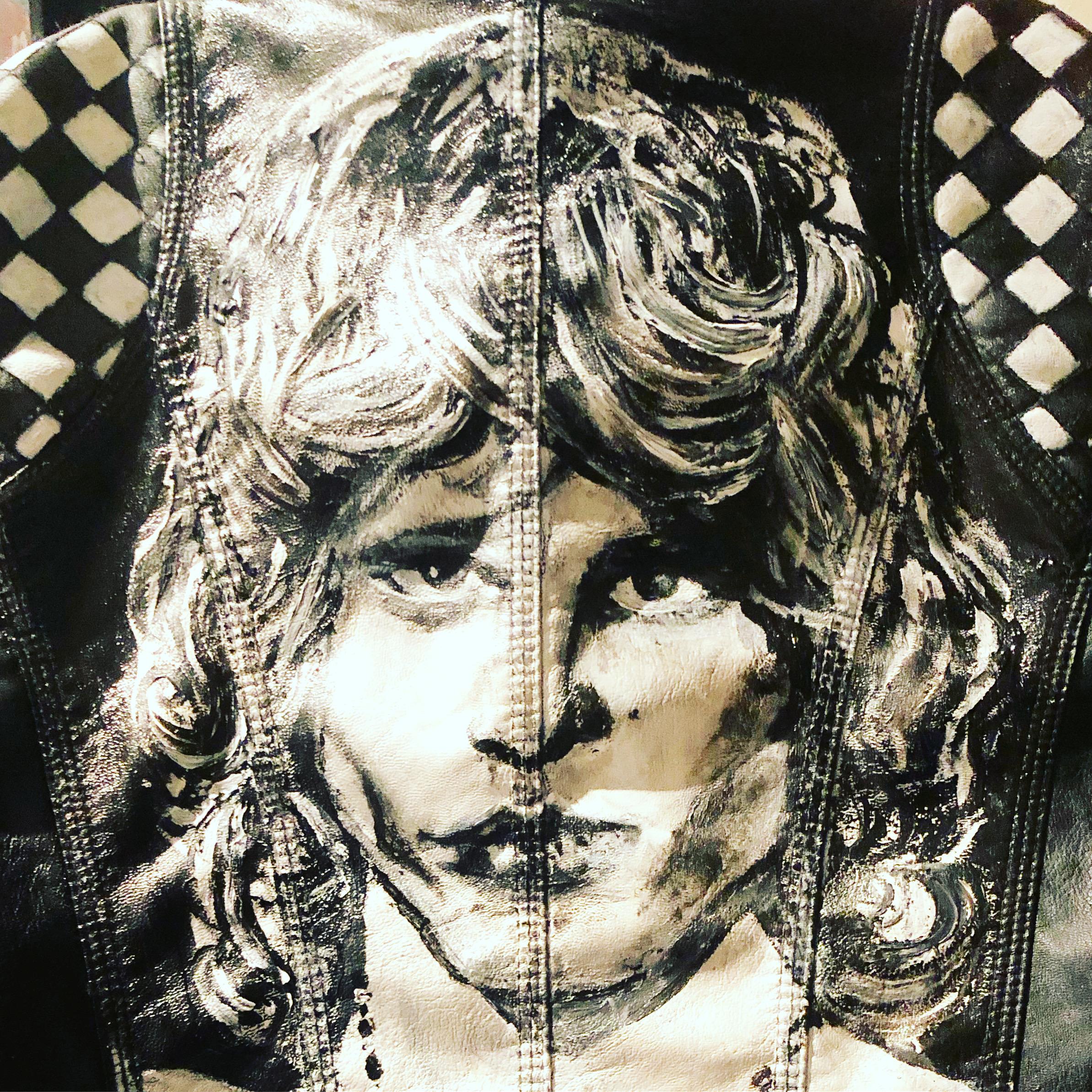 Jaket Jim Morrison dipinto a mano su pelle