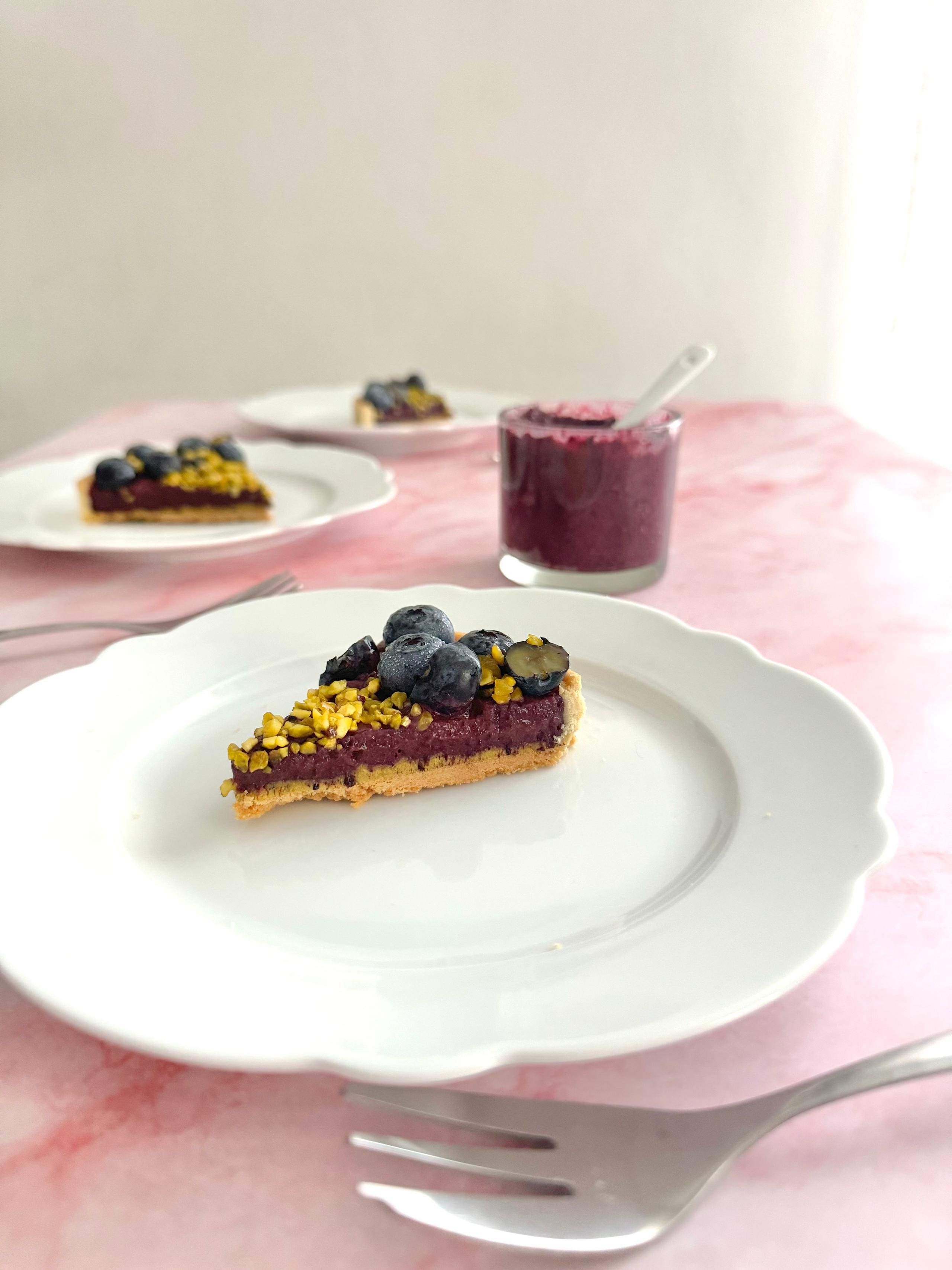 Crostata mirtilli e pistacchio