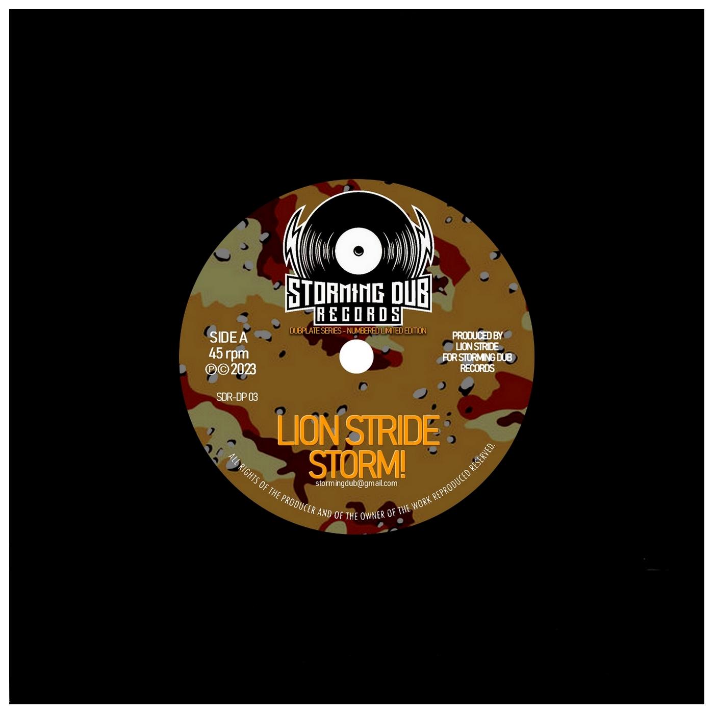 Lion Stride STORMING DUB RECORDS 7 inch (LATHE CUT LIMITED EDITION)