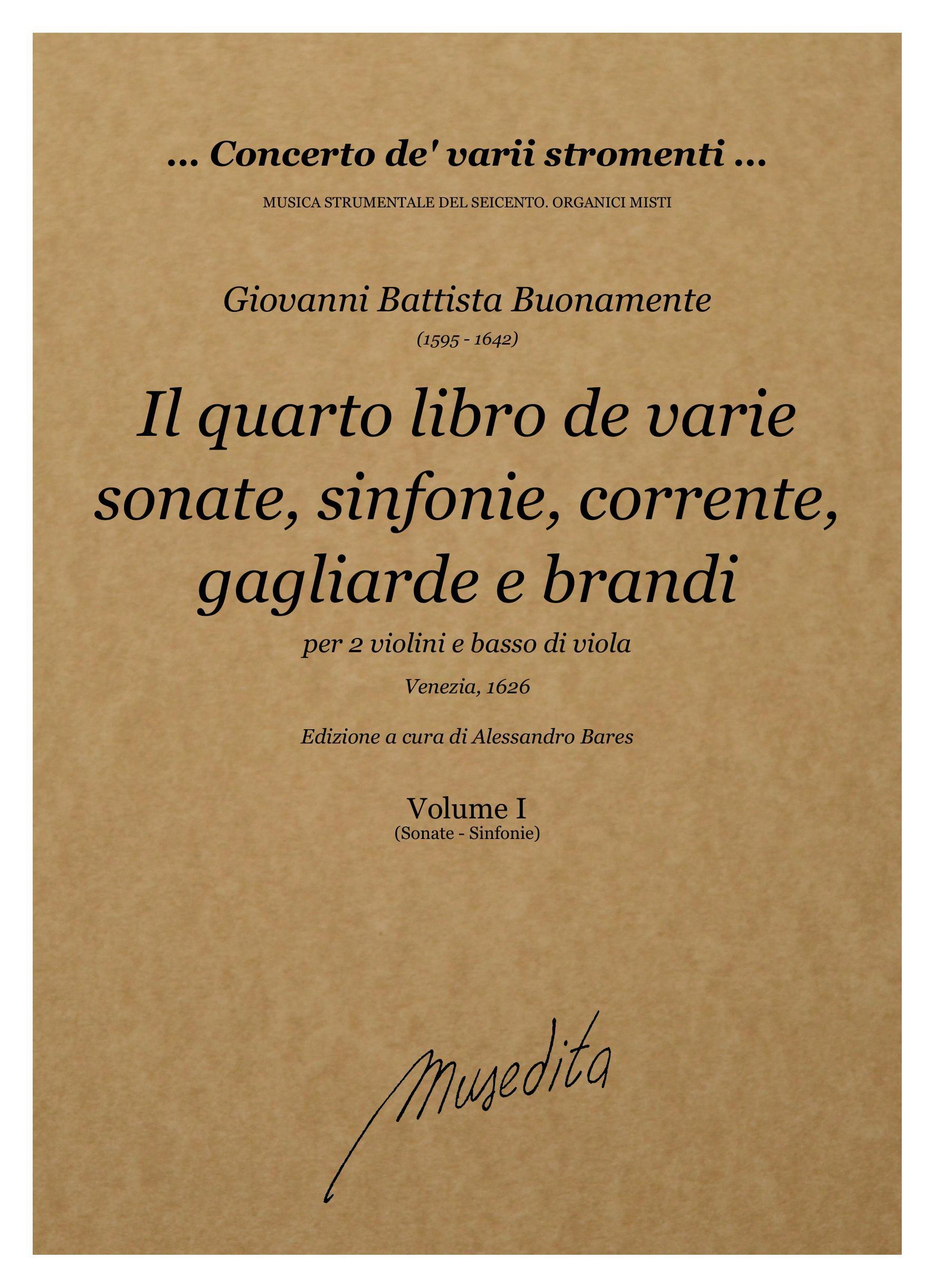 G.B.Buonamente: Il quarto libro de varie sonate, sinfonie, gagliarde, correnti e brandi (Venezia, 16