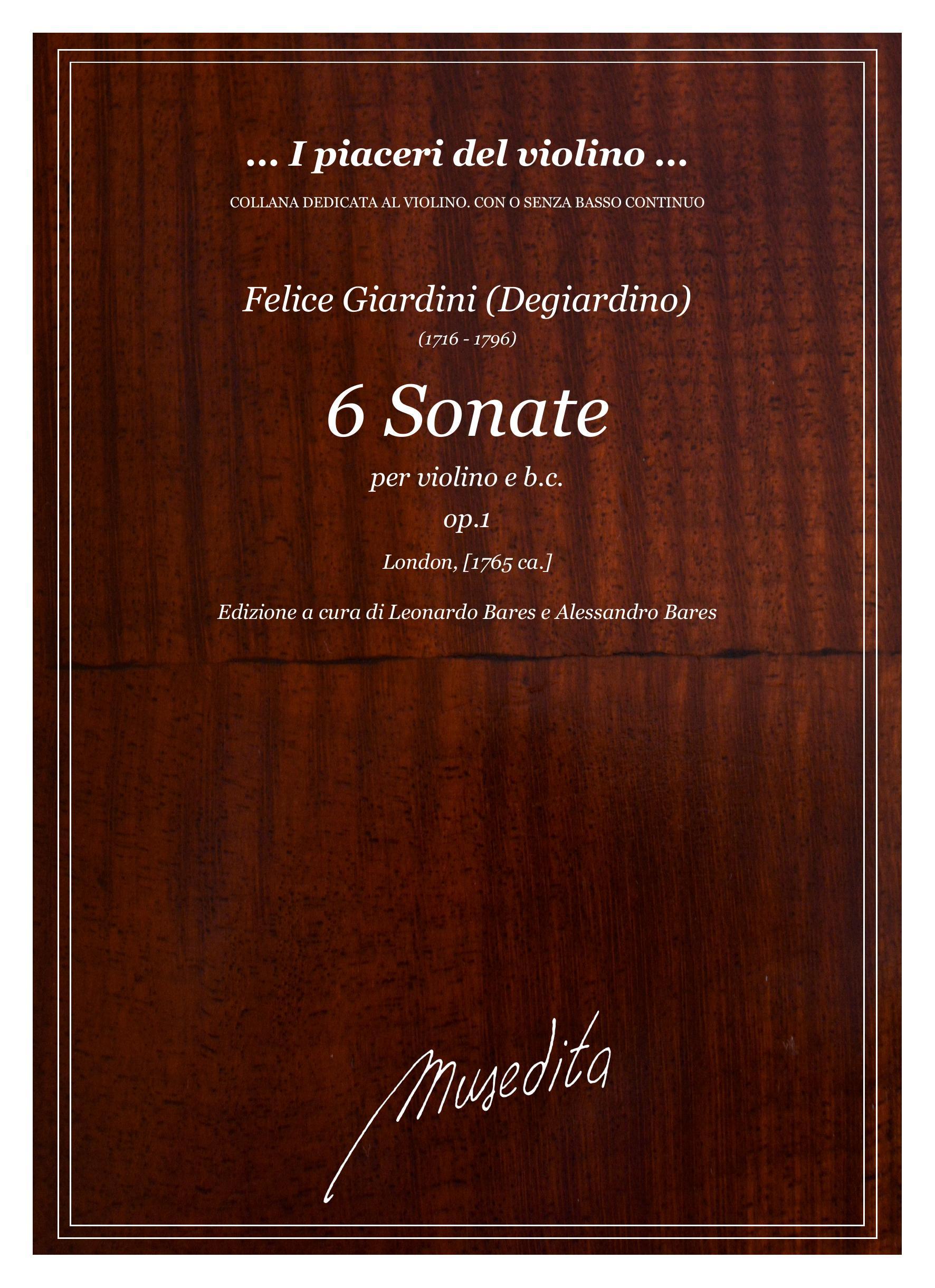 F.Giardini (o Degiardino): 6 Sonate op.1 (London, [1751])