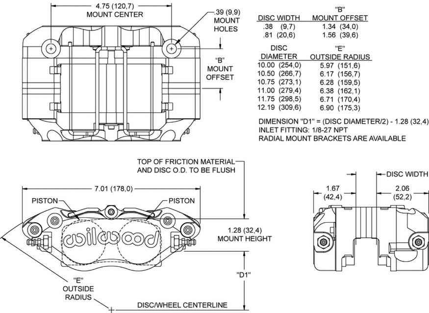 Mazda MX-5 ND / Fiat 124 - Forged Narrow Dynapro Big Brake Front Brake 280x24mm 4POT - WIL-140-17362