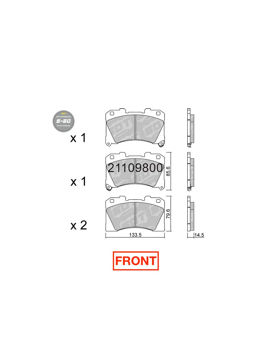 Toyota Yaris GR Front / Rear Brake Pads - SDT Brake