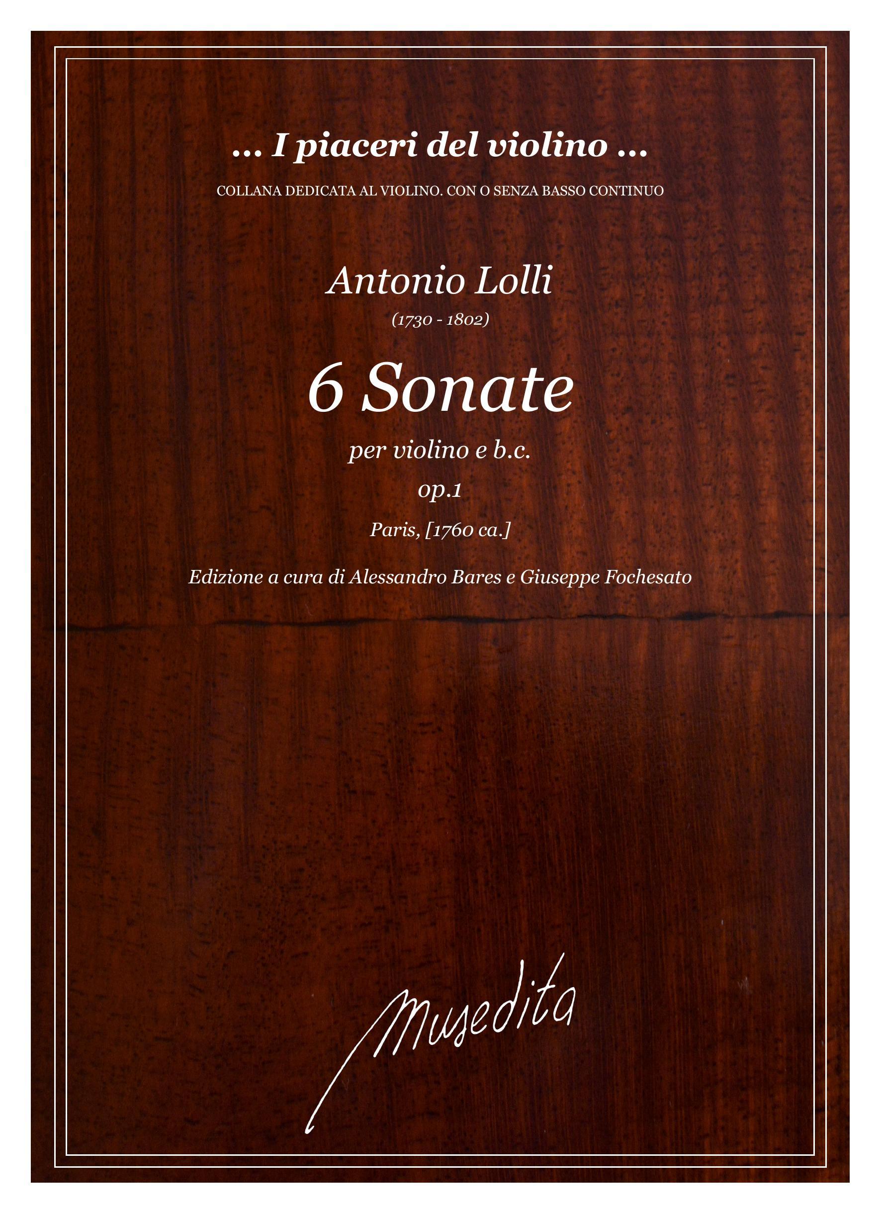 A.Lolli: 6 Sonate op.1 (Paris, 1760 ca.)