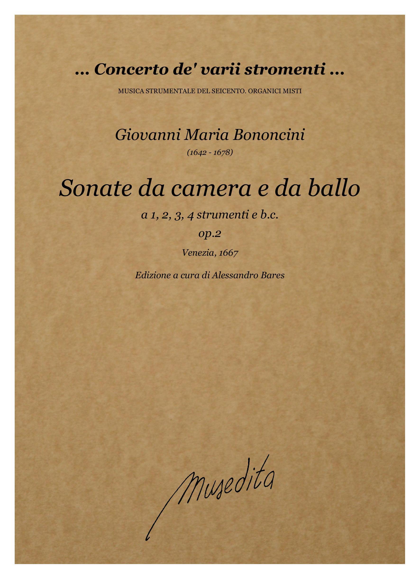 G.M.Bononcini: Sonate da camera e da ballo  a 1.2.3. e 4. op.2 (Venezia, 1667)