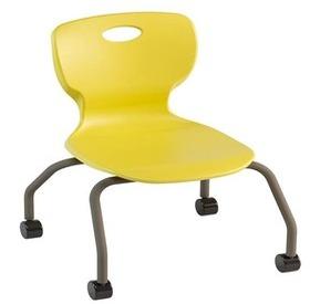 SEDIA FISSA 4GAMBE SU RUOTE GIALLO SIZE 6 41X41X46