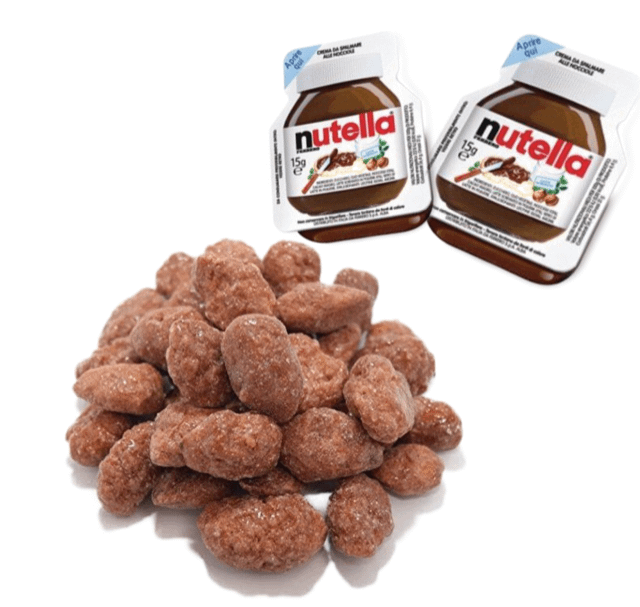 MANDORLA PRALINATA TOSTATA CON NUTELLA GR100