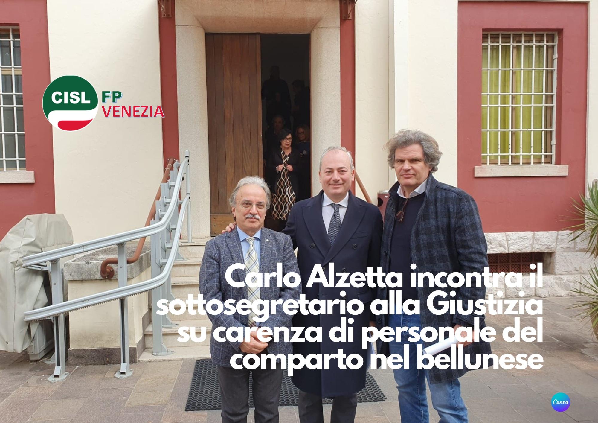 CISL FP Venezia. Carlo Alzetta, del team CISL veneziano, incontra il sottosegretario di Stato per la Giustizia Andrea Ostellari